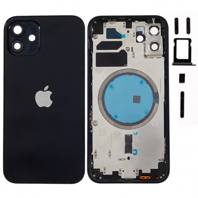 Carcasa Trasera Completa iPhone 12 (EU) (Negro) (OEM)