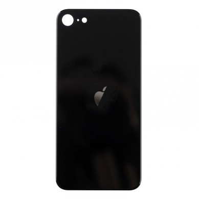 Tapa Trasera de Cristal iPhone SE (2022) (Agujero Ampliado) (EU) (Negro) (OEM)