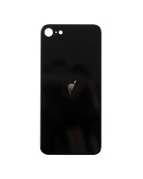 Tapa Trasera de Cristal iPhone SE (2022) (Agujero Ampliado) (EU) (Negro) (OEM)