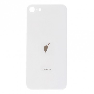 Tapa Trasera de Cristal iPhone SE (2022) (Agujero Ampliado) (EU) (Blanco) (OEM)