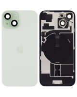 Tapa Trasera de Cristal iPhone 15 (Verde) (Componentes Preinstalados) (Lente Cristal de Zafiro) (OEM)