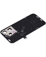 Tapa Trasera de Cristal iPhone 15 Pro (Negro Titanio) (Componentes Preinstalados) (Lente Cristal de Zafiro) (OEM)